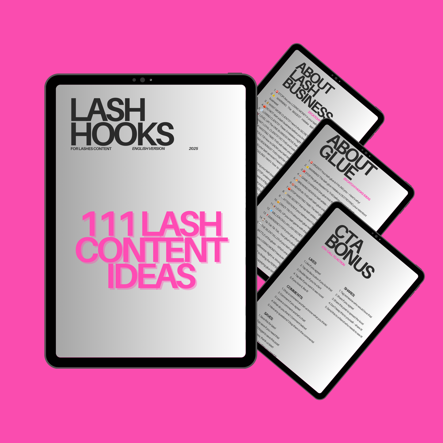 LASH HOOKS - 111 lash content ideas